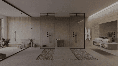 living room tile work