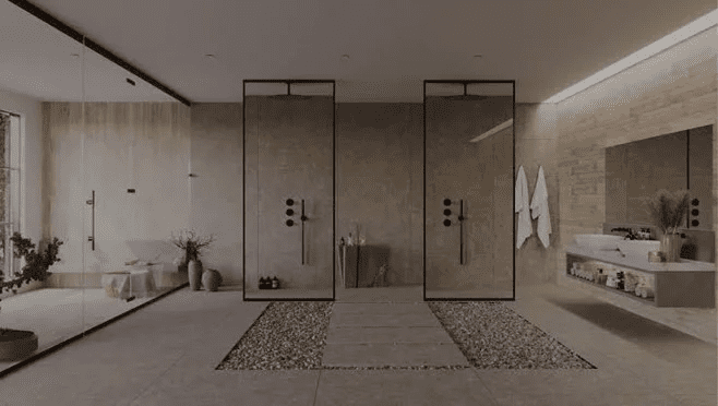 living room tile work